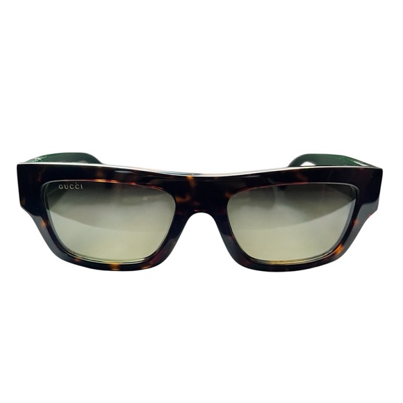 Gucci Rectangle Brown Tortoise Women’s Sunglasses - Picture 2 of 5